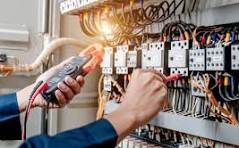 Professional electrician working